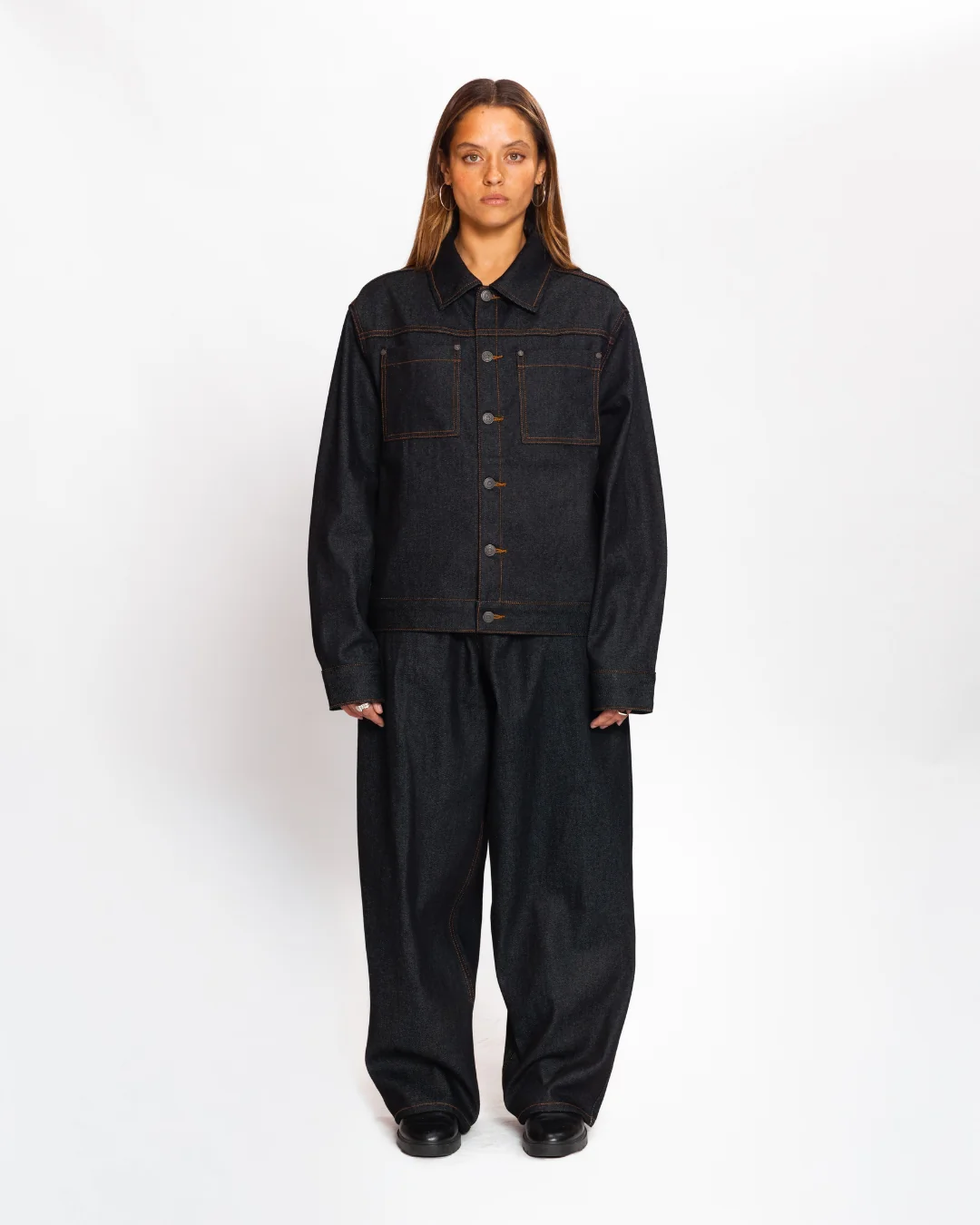 Baggy Raw Denim (Blue Black) - Image 7