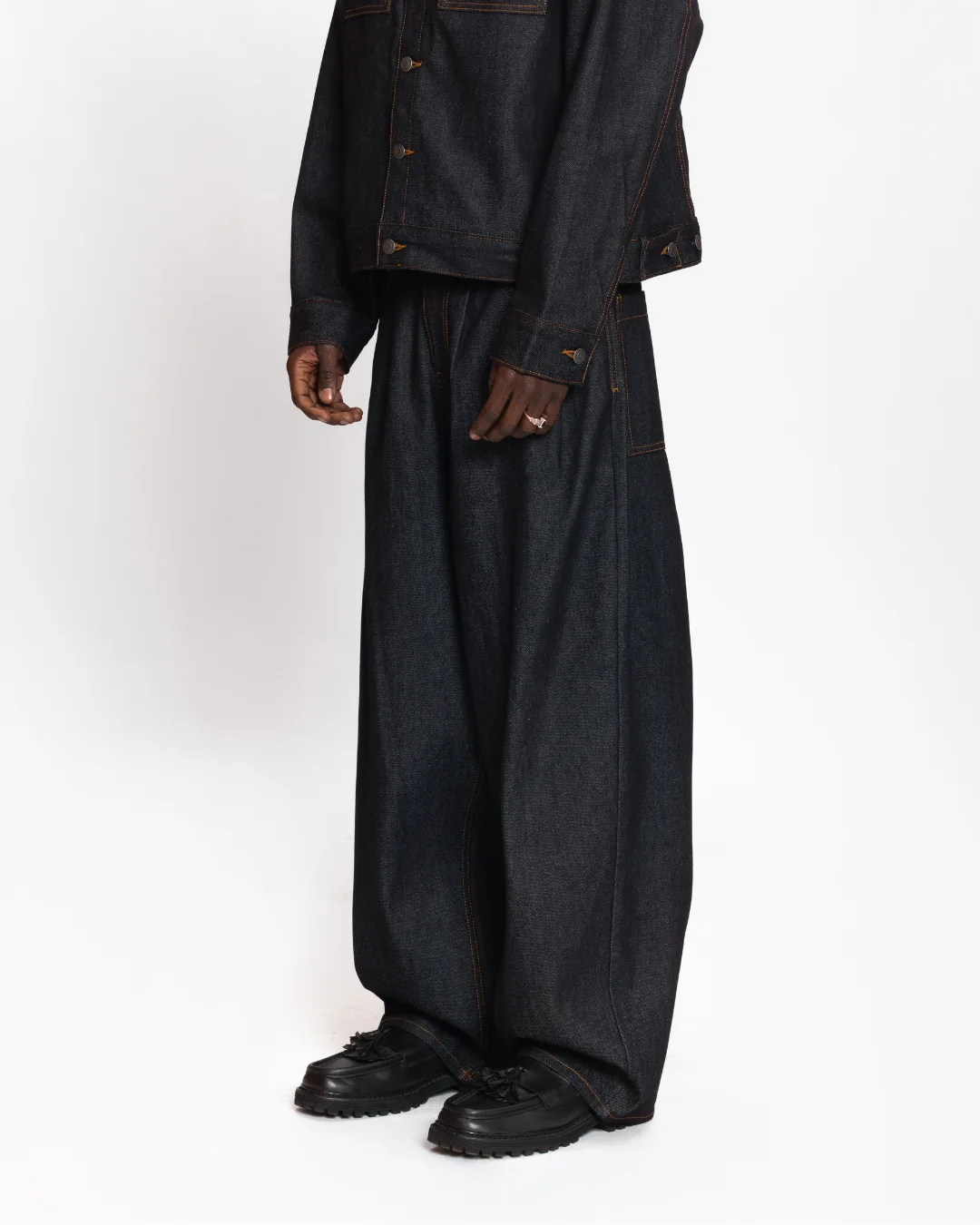 Baggy Raw Denim (Blue Black) - Image 8