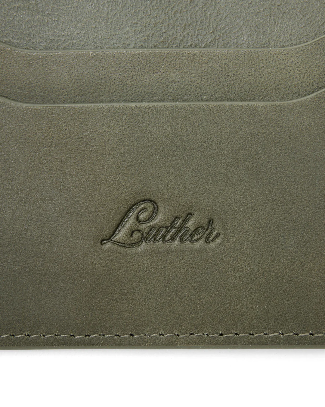 Leather Card Holder (Olive) - Image 4