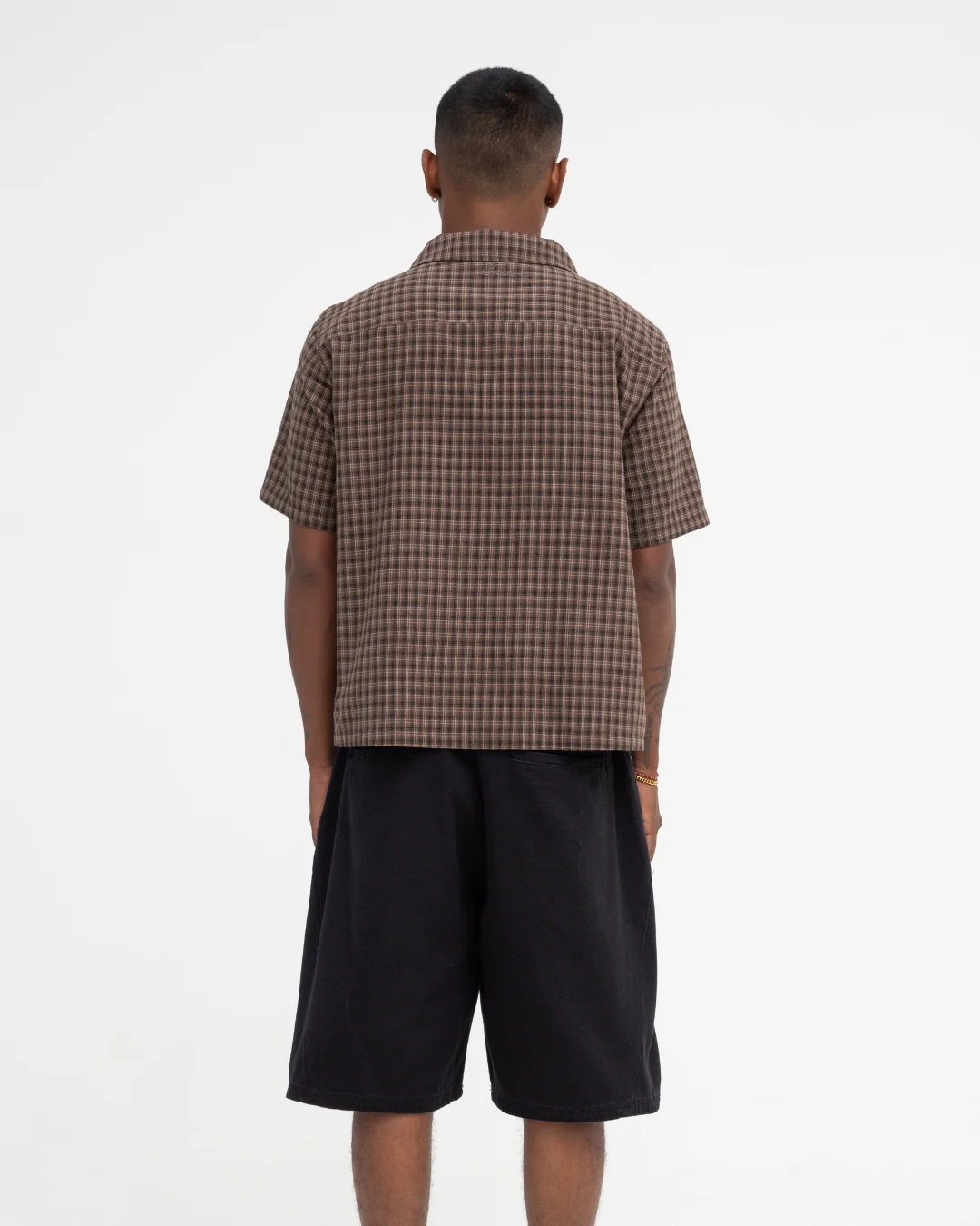Short Sleeve Shirt (Brown Plaid) - Image 11
