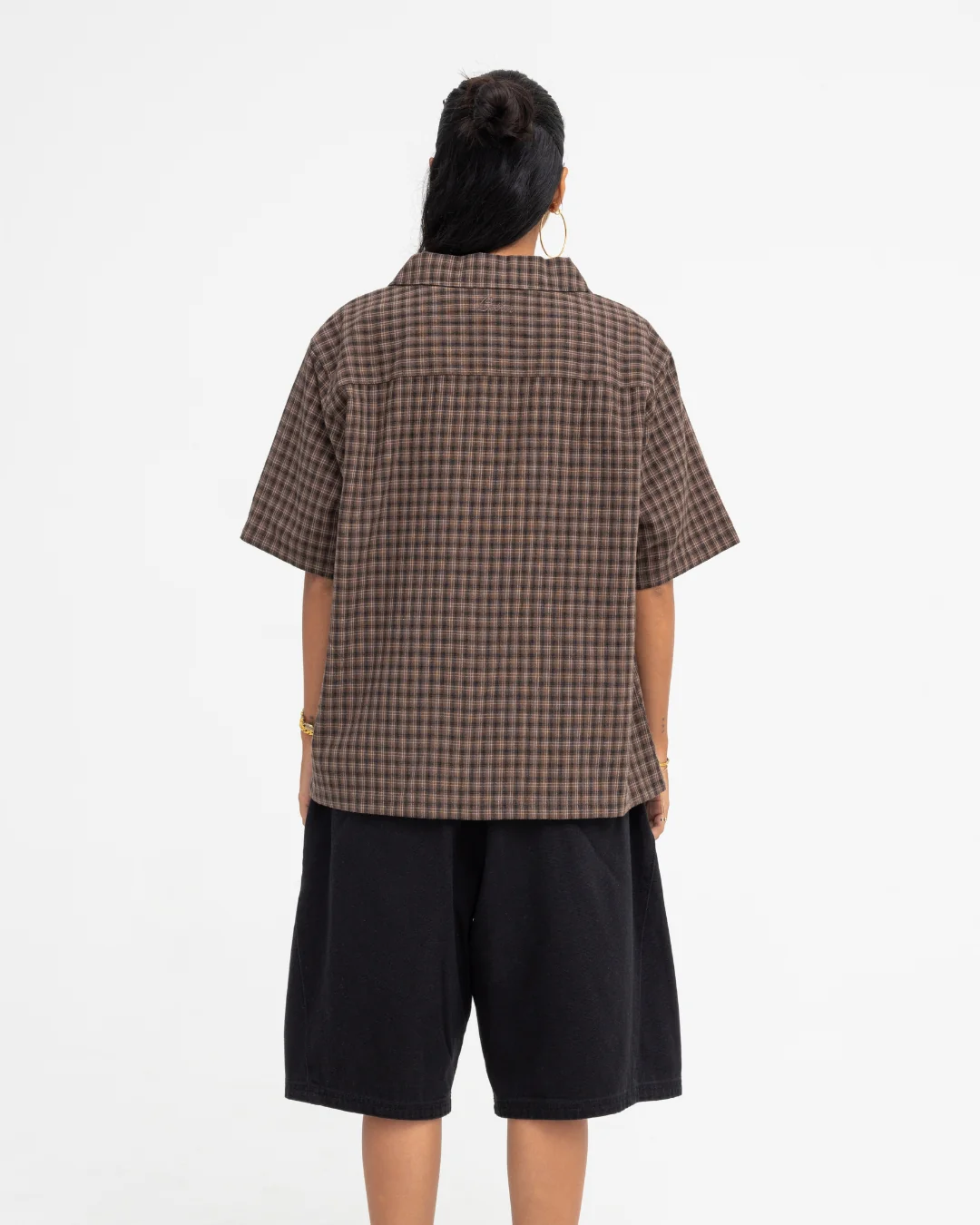 Short Sleeve Shirt (Brown Plaid) - Image 12