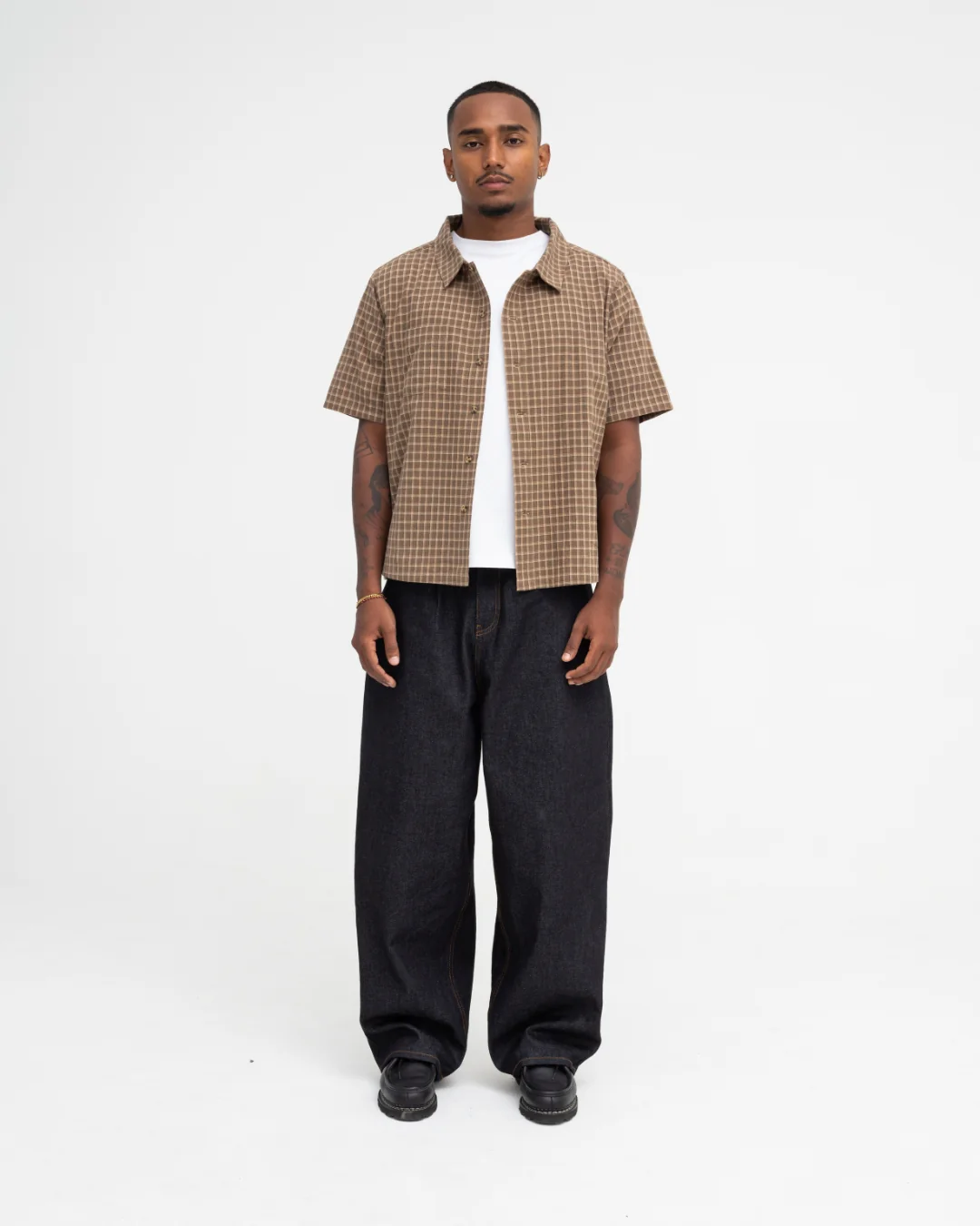 Short Sleeve Shirt (Olive Plaid) - Image 2