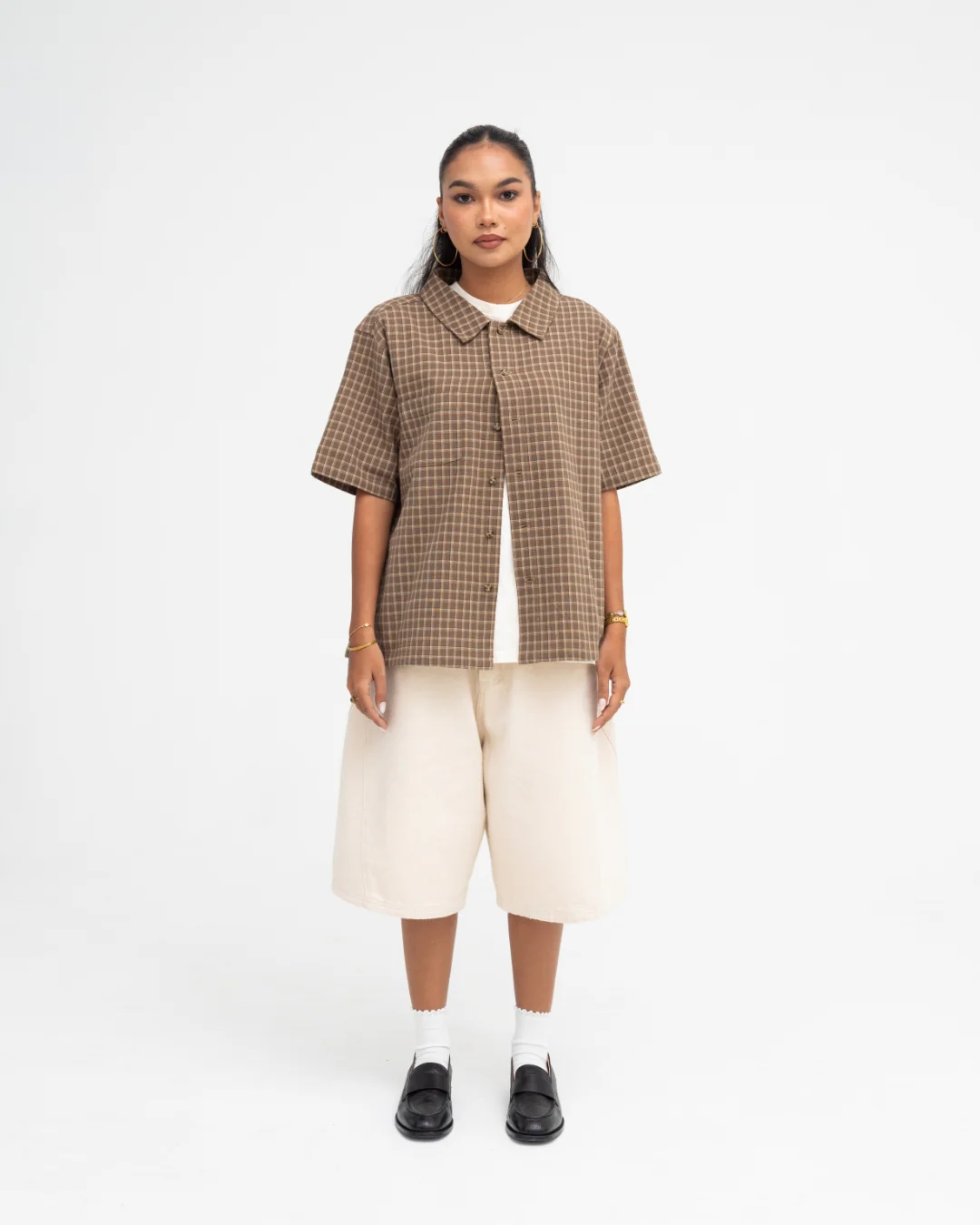 Short Sleeve Shirt (Olive Plaid) - Image 4