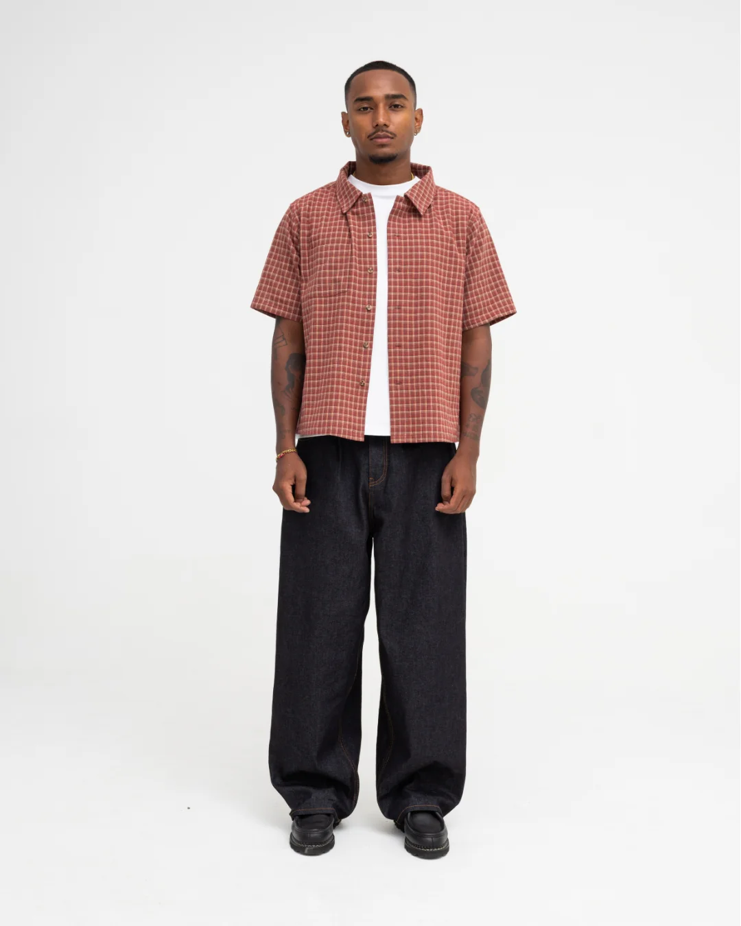 Short Sleeve Shirt (Red Plaid) - Image 2