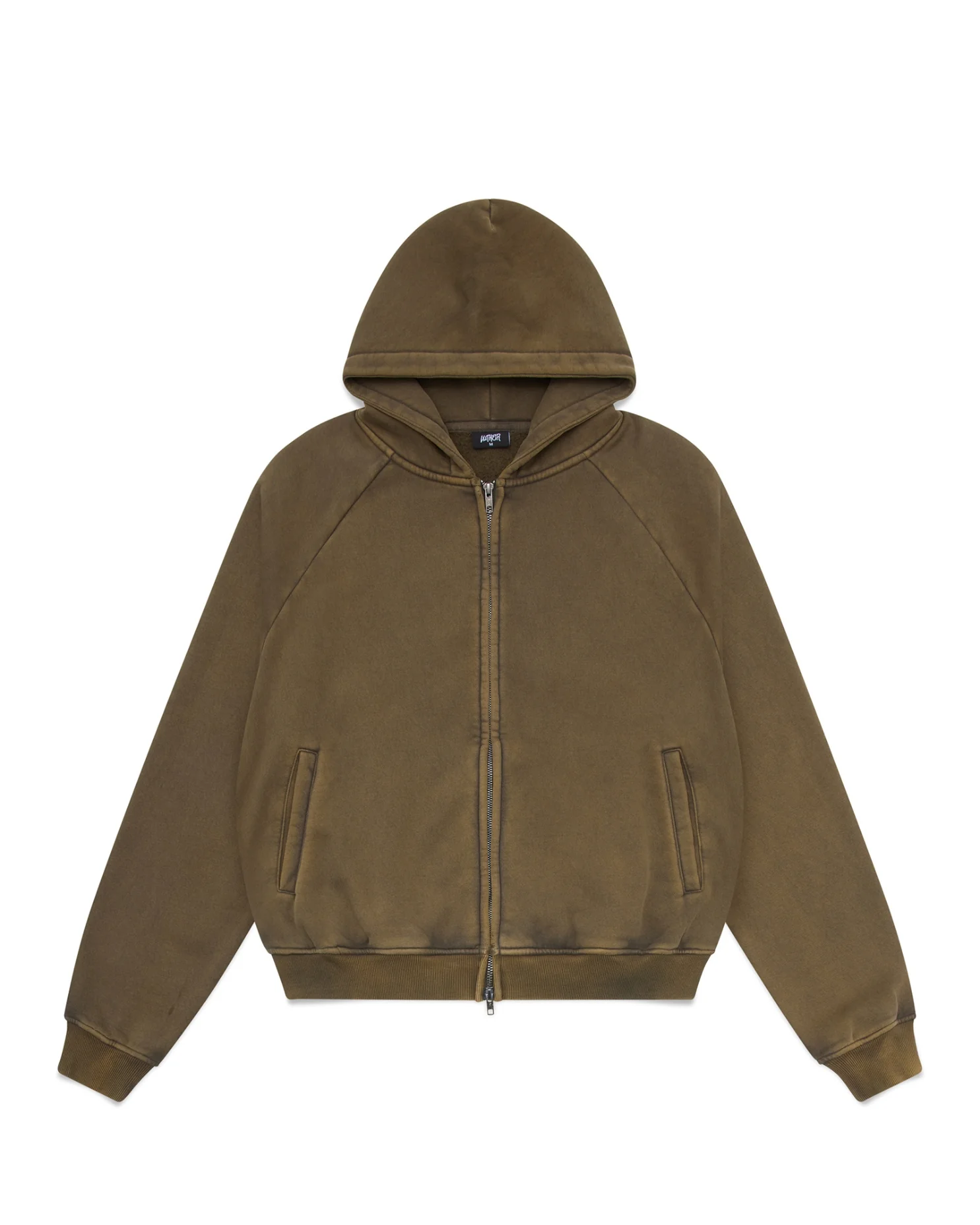 Zip Up Hoodie (Washed Olive)